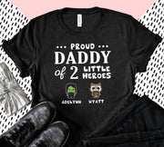 Personalized Proud Dad of Little Heroes T-Shirt
