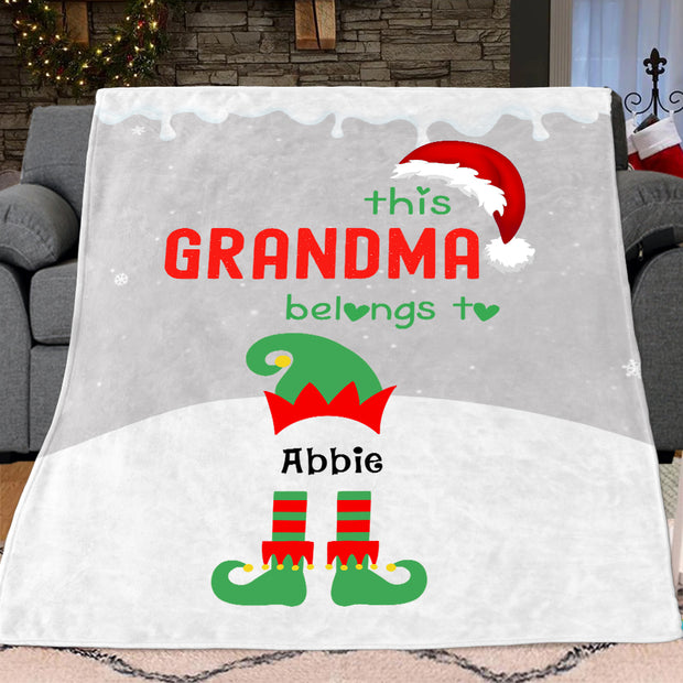 Custom Christmas Elf Blanket with Grandkids' Names