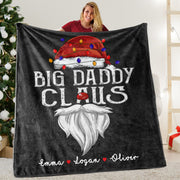 Custom Title Christmas Claus Blanket with Grandkids' Names I