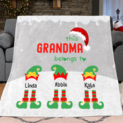 Custom Christmas Elf Blanket with Grandkids' Names