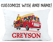 Custom Name Fire Truck Children's Pillowcase