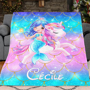 Personalized Magical Unicorn & Mermaid Fleece Blankets II - BUY 2 SAVE 10%